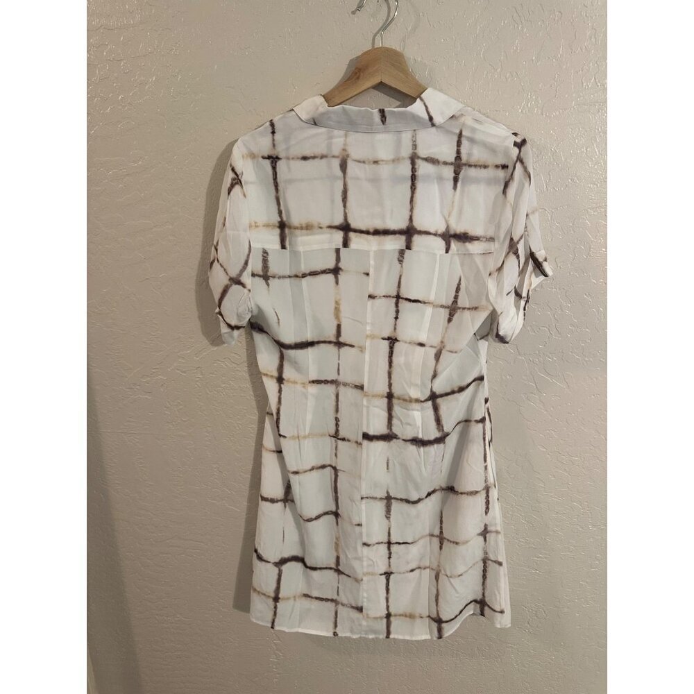 NWT Ecru Y Silk Knightley Belted Mini Button Up Scandi Girl  Shirt Dress - Picture 12 of 12